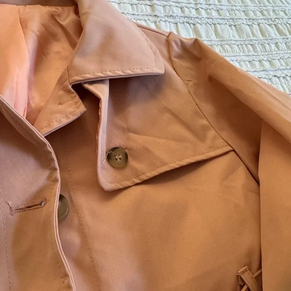 Girls Tan Trench Coat - Picture 2 of 5